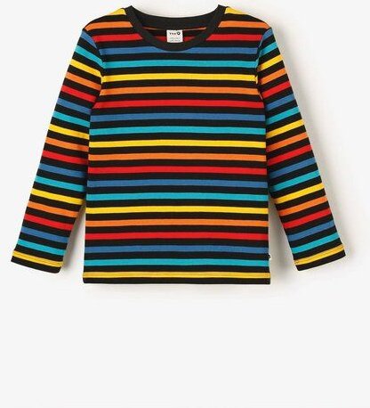 Thumbnail - The QT veganes Kinder-Langarmshirt – Bunte Streifen