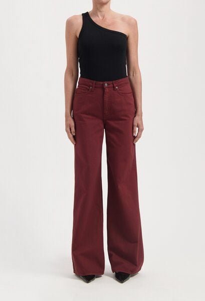 MUD Jeans Damen Jeans "Sara High Loose Flow - Burgundy"