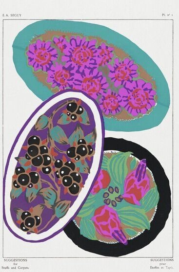 Photocircle Poster / Leinwandbild - E. A. Séguy: Jugendstil Blumenmuster