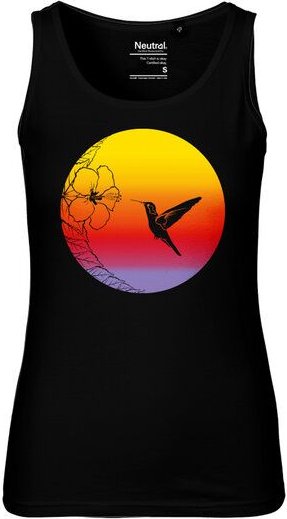 HANDGEDRUCKT Frauen Tank Top "Kolibri" aus 100% Bio Baumwolle (kbA)