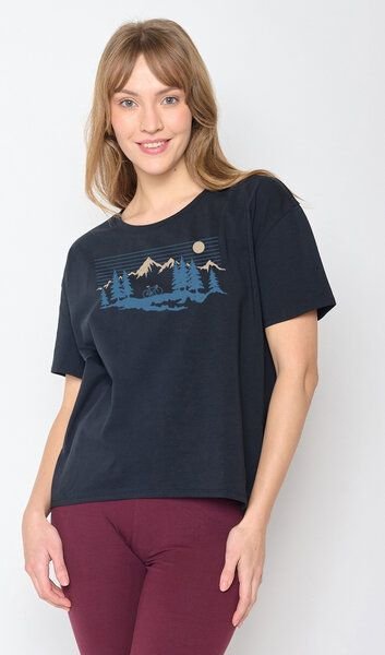 GREENBOMB Bike Mountain Land Feel - Lässiges T-Shirt aus Bio-Baumwoll Mix / hochwertiger Print / GOTS / Fair & Vegan