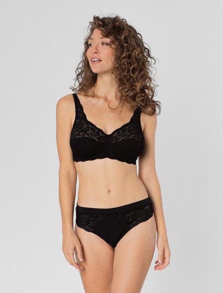erlich textil Paula bügelloser BH mit Spitze aus Polyamid, made in Europe