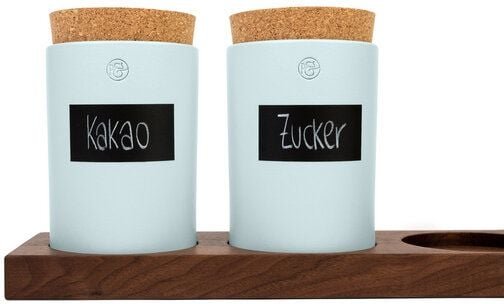 klotzaufklotz Vorratsdosenregal Nussbaum