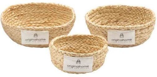 Originalhome Natürliches Schüssel aus Jute, handgefertigt, 3er Set