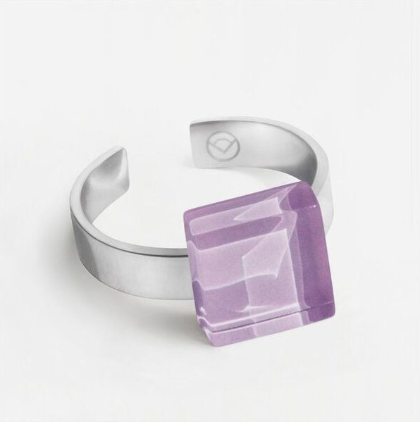ALEXASCHA Geometrischer Ring aus Glas, mini | PUREFORM
