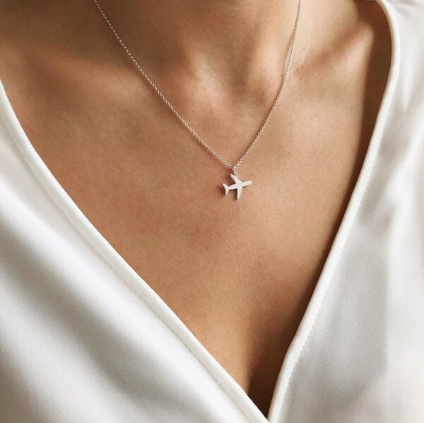 MOANINA Kette Flugzeug - 925 Silber/18k Gold Vermeil - 3 Längen