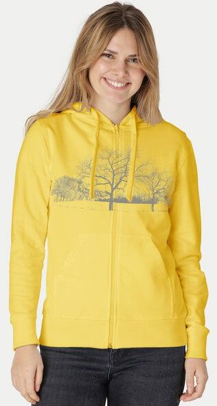 Peaces.bio - handbedruckte Biomode Zip-Hoodie Landscape Damen