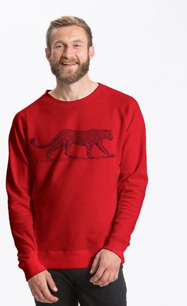 Peaces.bio - handbedruckte Biomode Bio Herren-Sweatshirt Leopard