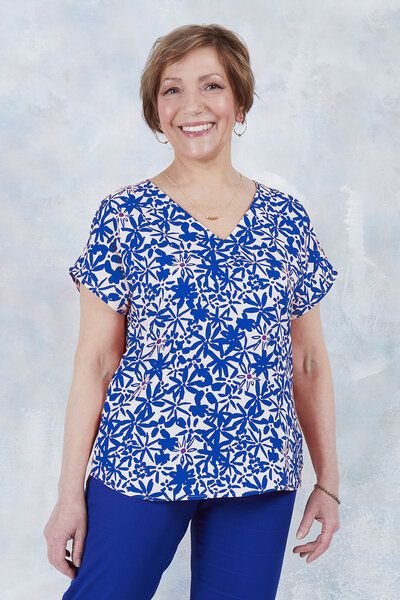 l'amour est bleu Bluse V-Ausschnitt Viskose