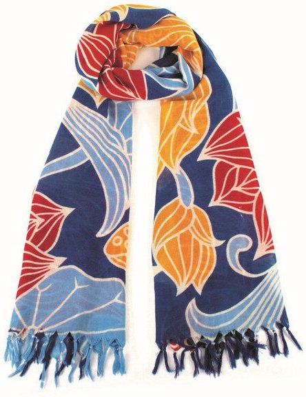 El Puente Schal, handgewebt und -bedruckt aus 100% Wolle