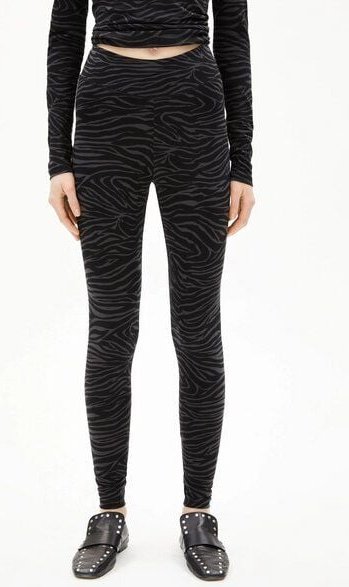 ARMEDANGELS Leggings - Faribaa Zebraraa in Schwarz-Grau