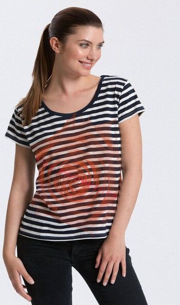 Peaces.bio - handbedruckte Biomode Bio-Damen-Loosefit-T-Shirt Rose