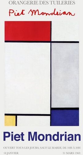 Photocircle Poster / Leinwandbild - Piet Mondrian – Orangerie des Tuileries exhibition poster 1969