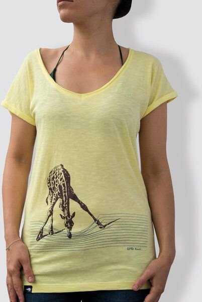 little kiwi Damen T-Shirt, "In der Savanne", Iris Yellow