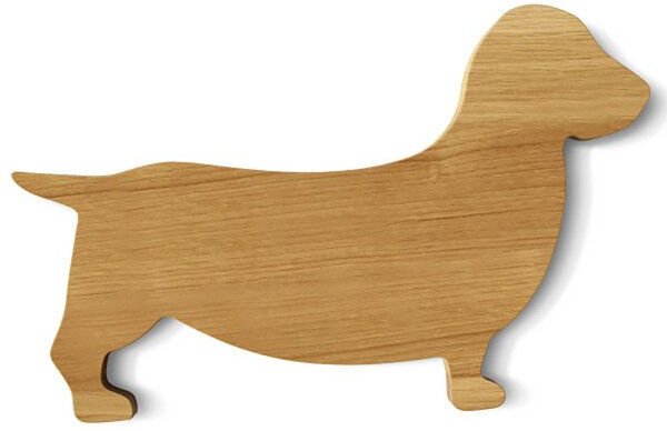 Servierbrett DACKEL - Holz Schneidebrett Hund von side by side