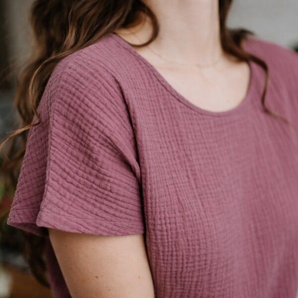 NORDLICHT Damen Musselin T-Shirt Bluse aus 100% Bio-Baumwolle IDA