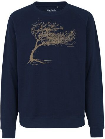 Thumbnail - Peaces.bio - handbedruckte Biomode Bio Damen-Sweatshirt Loose Fit Windy Tree