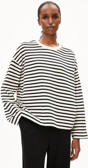 Thumbnail - ARMEDANGELS FRANKAA MAARLEN STRIPE Damen Sweatshirt aus Bio-Baumwolle