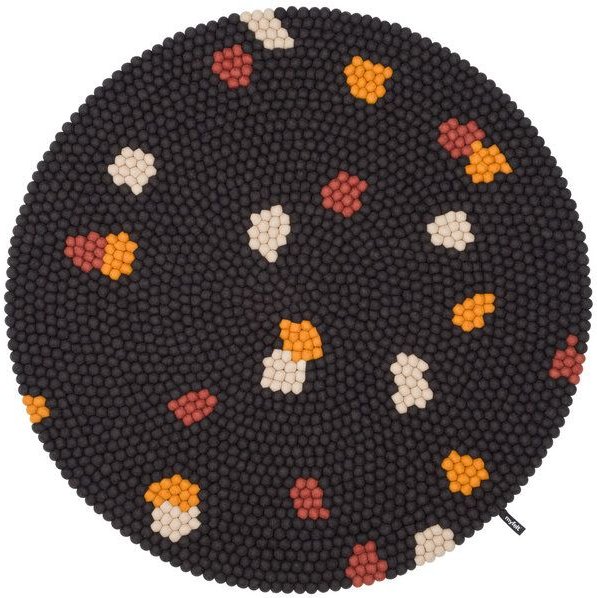 myfelt Terra Filzkugelteppich rund, 100% Schurwolle