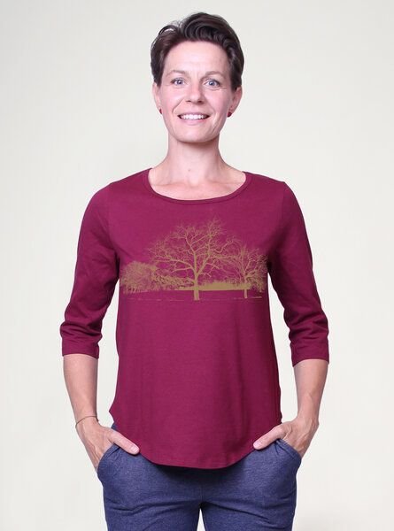 Peaces.bio - handbedruckte Biomode Dreiviertelarm-Shirt Landscape