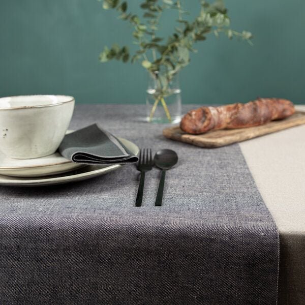 nahtur-design Tischläufer aus 100% BioLeinen | Leinendenim