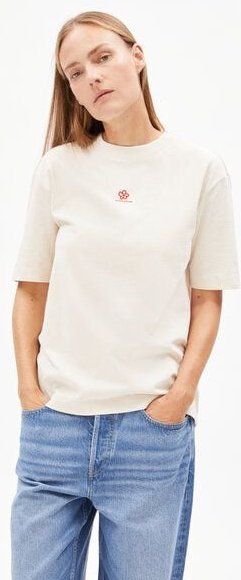 ARMEDANGELS TARJAA BACK FLOWAA Damen Heavyweight T-Shirt aus recyceltem Baumwoll Mix