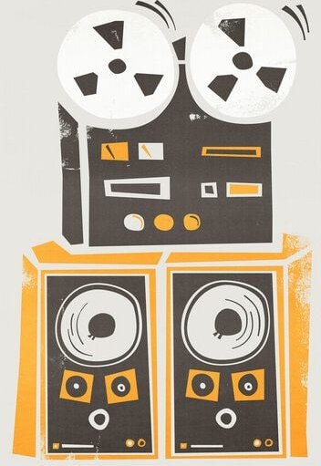 Photocircle Poster / Leinwandbild - Reel to Reel Player