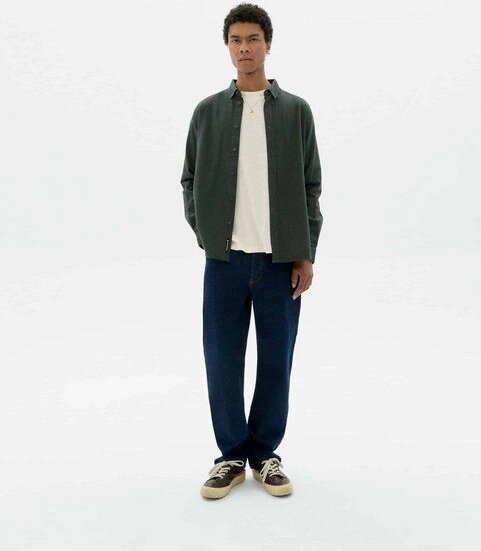 thinking mu Langarm-Hemd Modell: Ant Microchecks