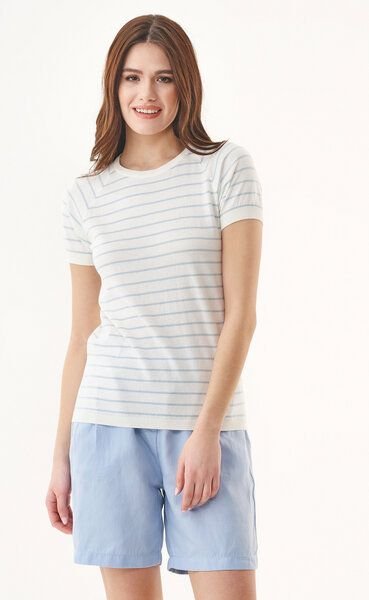 ORGANICATION Feinstrick-T-Shirt aus Bio-Baumwolle mit Streifen