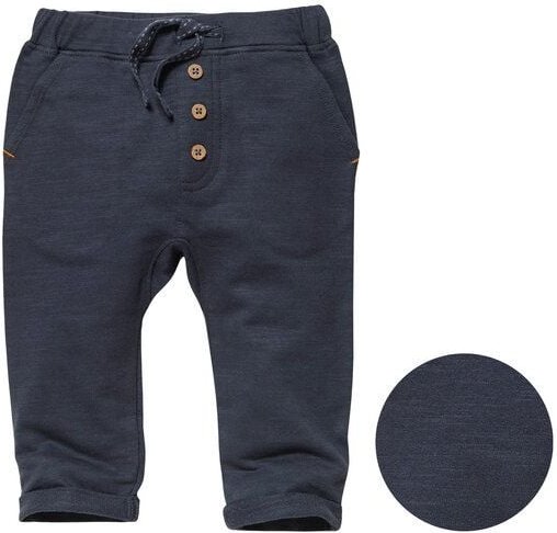 People Wear Organic Sweathose mit angedeutem Knopfverschluss, dunkelblau, aus Bio-Baumwolle