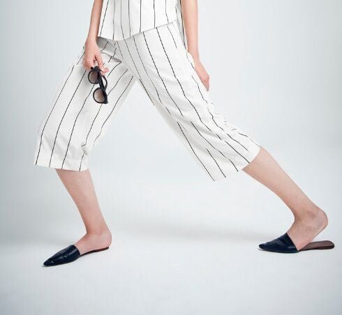 Thumbnail - JAN N JUNE Culotte Hose TULIPA weiß schwarz gestreift