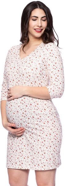 Milchshake Umstands- und Stillnachthemd 3/4 Arm aus Bio Baumwolle