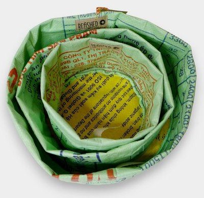 REFISHED fair fashion Aufbewahrung 'BASKET' - upcycelte Zement- und Fischfuttersäcke