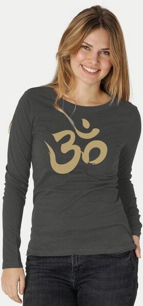 Peaces.bio - handbedruckte Biomode Bio-Damen-Langarmshirt "OM"