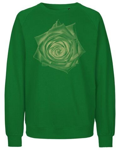 Thumbnail - Peaces.bio - handbedruckte Biomode Bio Damen Sweatshirt Loose Fit Rose