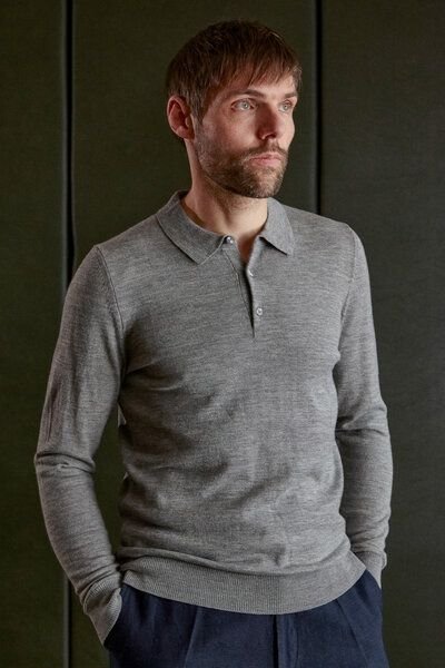 About Companions Klassischer Polopullover KASPAR aus Bio-Merinowolle