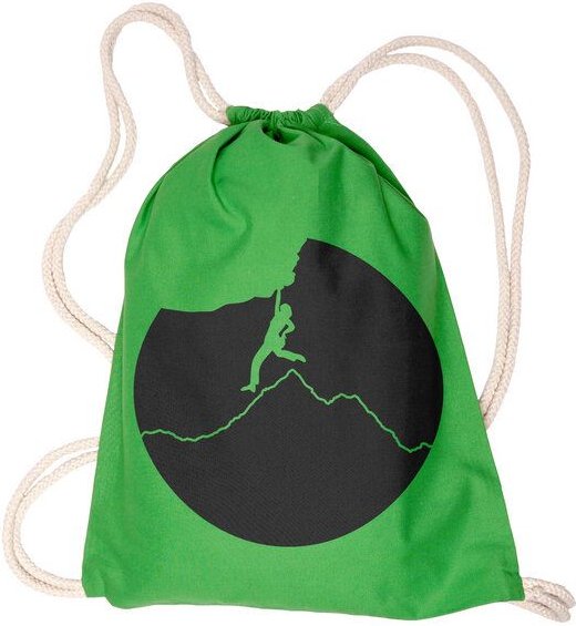 HANDGEDRUCKT Festival-Beutel "Klettern"