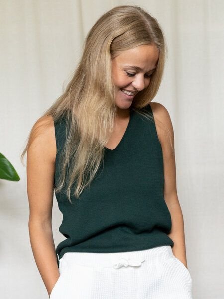 FUXBAU 4Seasons Frauen Stricktop - waldgrün