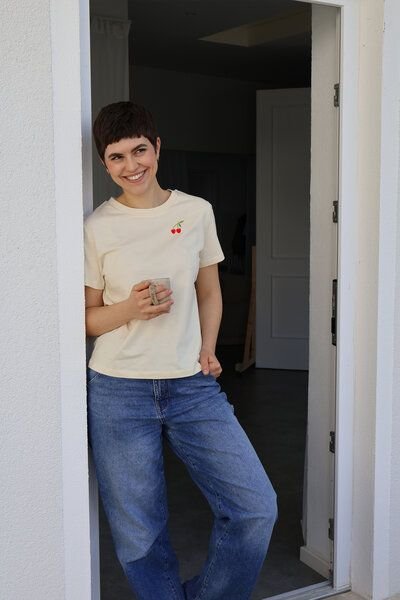 Kultgut Artdesign - Biofair Shirt - Modern Fit- leicht tailliert /Cherry