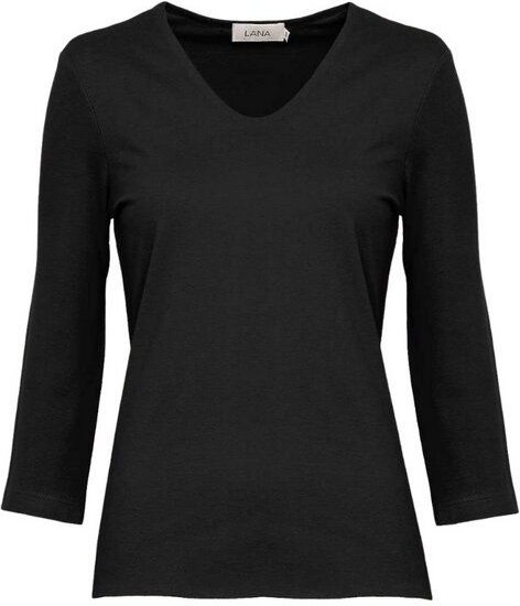 LANA Organic V-Neck Shirt für Damen, 3/4 Arm - Modell Mara