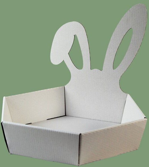 DAS PAPPHAUS Osternest mit Hasenohren aus recycelter Wellpappe - Klein