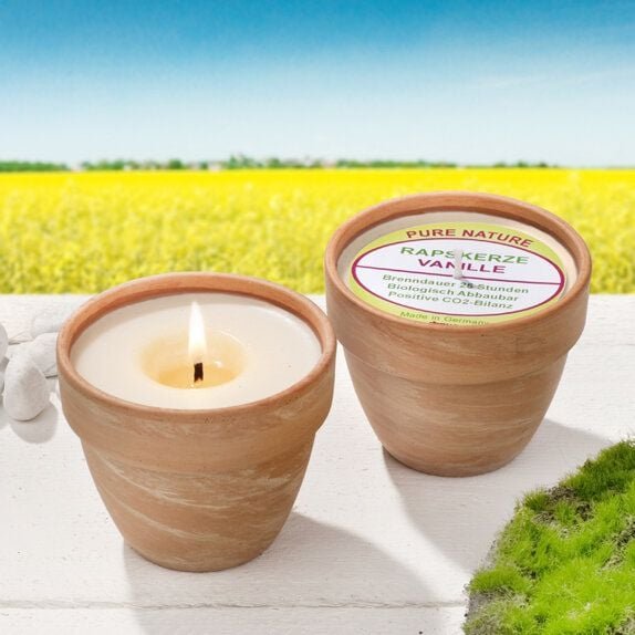Stuwa Terrakotta-Topf Rapswachs mit Natura Düften