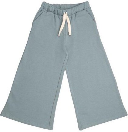 Kinder Culotte Hose GOTS-zertifiziert aus Bio-Baumwolle, hellgrün, weites Bein mit elastischem Bund & Kordelzug – Walkid...