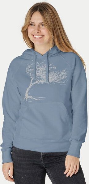 Peaces.bio - handbedruckte Biomode Bio-Damen-Kapuzensweater "Windytree"