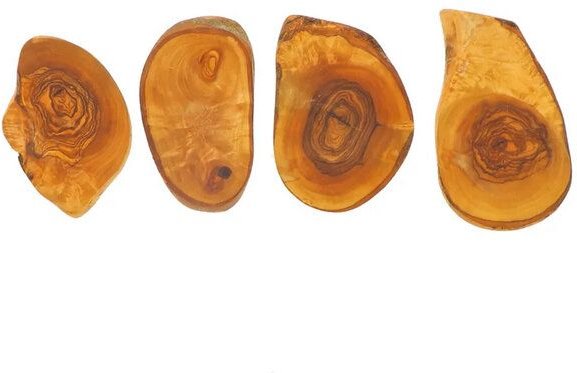Mitienda Shop Untersetzer 4er Set aus Olivenholz Rustikal