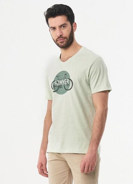 ORGANICATION T-Shirt aus Bio-Baumwolle mit Fahrrad-Print