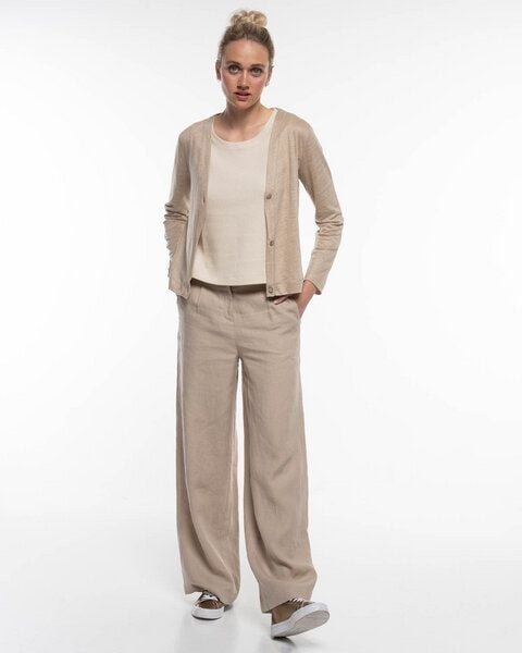 Alma & Lovis Eleganter Cardigan aus 100% Leinen-Jersey | Leinen Jersey Jacket