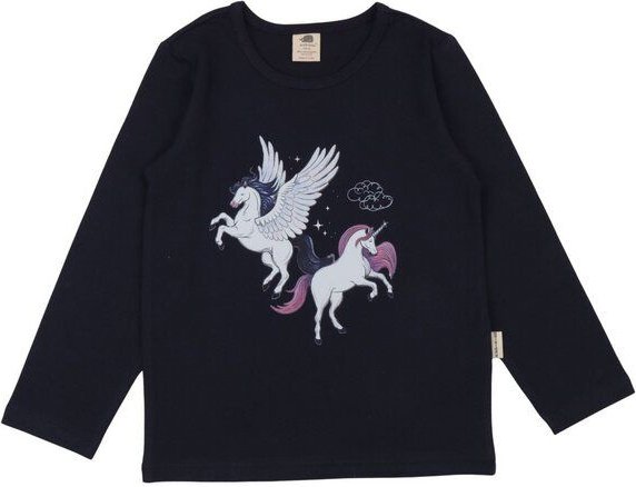 Mädchen Langarmshirt Navy aus Baumwolle mit Elasthan – weiches Walkiddy Shirt für Schule, Freizeit & Alltag, ideal zum K...