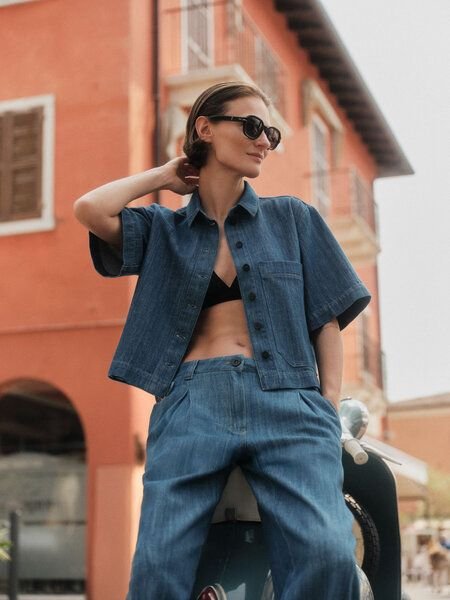 LANIUS Jeansshirt (GOTS) aus Bio-Baumwolle