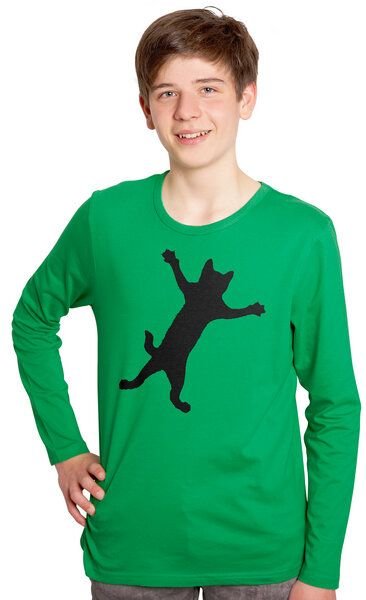HANDGEDRUCKT "Klammerkatze" Männer Longsleeve